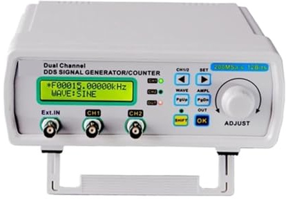 YXZQLOZ Generatore di segnali a Doppio Canale 25MHZ, generatore di funzioni DDS, Controllo Digitale, frequenzimetro con Forma d'onda arbitraria.