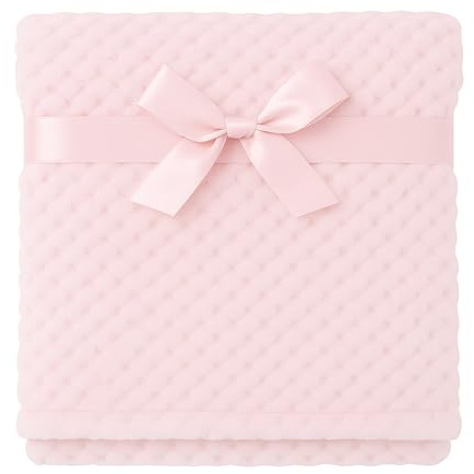SXME MIGHT SAY Baby Blanket for Girl/Boy – Ultra Soft Honeycomb Waffle Textured Blanket | Cozy & Cuddly Newborn Gift (Pink, 75X100 CM)