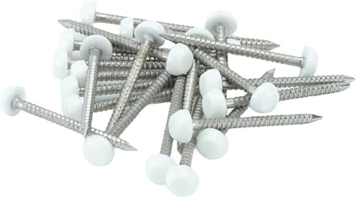 50mm White UPVC Poly Head Nails Stainless Steel (Pack of 20)