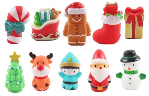 Fingerpuppen für Kleinkinder von 1–3 Jahren, 10 Stück Weihnachts-Fingerpuppen, Cartoon-Weihnachten mit Weihnachtsmann, Elch, Schneemann, Weihnachtsbaum und mehr, Geschenktütenfüller, Partygeschenke f