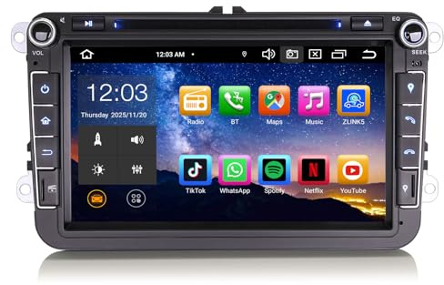 8 8-Kern 4GB+64GB Android 14 Autoradio für VW Golf 6 Polo Passat Tiguan Golf 5 Touran Caddy T5 Seat Skoda ​Bluetooth 5.0 GPS Navi CarPlay Android Auto WiFi 4G DSP RDS DAB+ CD Player Canbus OPS