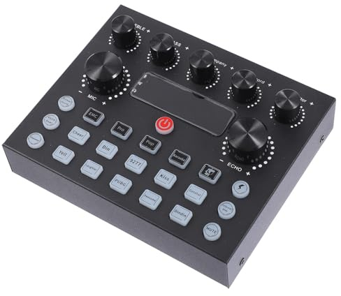 COOLHIYA Scheda Audio Esterna Involucro Metallico e Luci Colorate per Streaming Live e Registrazioni su Telefono e Tablet per Dj e Cantanti
