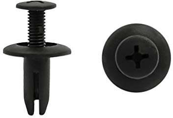 sourcing map Plastik Nieten Clips Schwarz 50stk Für Auto Kotflügel | 5mm Loch, 15mm Dmr, Für Stoßfänger, Türen, Teppich, Türkarten, Dachverkleidung, Motorabdeckung, Kofferraum, Radlauf