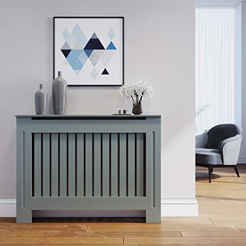 ELEGANT Radiator Covers Vertical Grill Grey Painted Slat Cabinet MEDIUM