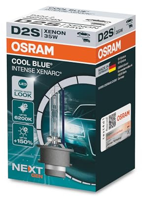 OSRAM XENARC COOL BLUE INTENSE D2S, +150% più luminoso, fino a 6.200K, fari allo xeno, look LED, astuccio (1 lampada)