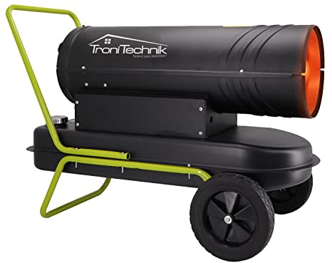 Tronitechnik® Heizkanone Dieselheizgebläse Dieselheizer 20kW Diesel betriebener Heißluftgenerator Heizgerät Bauheizer Heizer mit 19l Tank, Digitale Temperaturanzeige, Überhitzungsschutz, mit Rädern