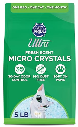 Ultra Fresh Scented Micro Crystals Premium Cat Litter - 99.9% Dust Free, Soft on Paws - 5 Lbs.