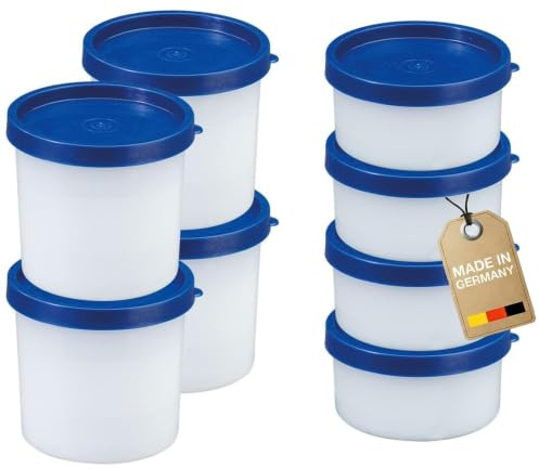Westmark 8 Kräuter-/Gefrierdosen, inkl. Deckel, Füllvolumen: 4x100ml, 4x200ml, stapelbar, Kunststoff, Trio, Farbe: Transparent/Blau, 258422E6