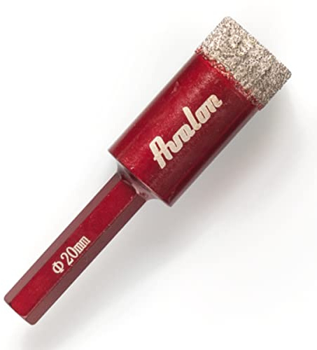 Broca con corona de diamante Avalon para corte en seco (18 mm) Brocas de Diamante en Seco con Vástago Hexagonal para Baldosas de Porcelana, Cerámica, Mármol, Ladrillo
