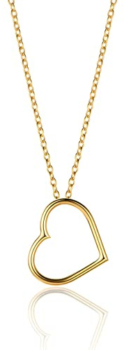 OROVI Damen Goldschmuck, Gold Kette mit Herzanhänger, Ankerkette und Herz 9 Karat (375) Gelbgold, Collier 42 cm