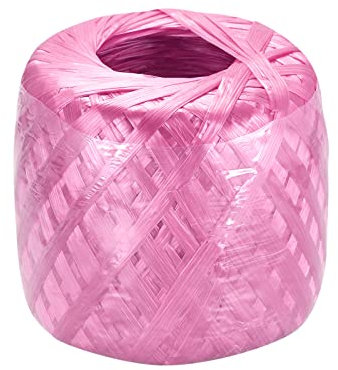 sourcing map Poliéster Nylon Plástico Cuerda Cordel Doméstico Atado para Embalaje Jardinería Artesanía, 200m Longitud, Rosa Paquete de 1