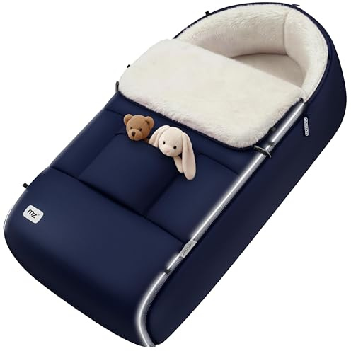 MONZANA® Baby Footmuff Cosytoes | Universal Pushchair Stroller Buggy Pram Car Seat | Converts to Changing Mat | Fleece Lined | Winter Warmth | Water-Resistant | Windproof | Indigo Blue