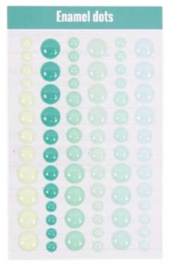 Craftelier - Enamel Dots Mint Rainbow | Mini Självhäftande klistermärken med pärlfinish för Scrapbooking Project Decor och Hantverk | Inkluderar 72 färgstycken