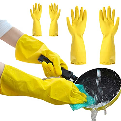 YLWX 3 Paar Hochelastische Reinigungshandschuhe, Wiederverwendbare Anti-Rutsch-Spülhandschuhe für die Autowäsche, Reinigung und Gartenarbeit (Color : A, Size : XL)