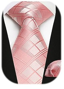Enlision Krawatte Herren mit Einstecktuch Set Check/Plaid/Streifen Krawatte & Taschentuch für für Business Hochzeit Feier Anzug