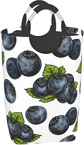 Panier à linge, panier à linge pliable Blueberry Grand bac de rangement Sac à vêtements durable avec poignées 50L