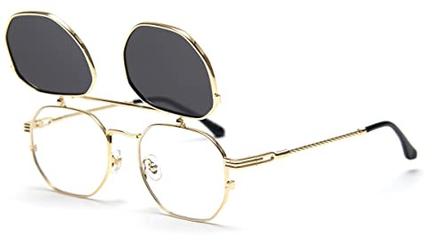 kachawoo Flip Up Sonnenbrille Männer Polarisierte Sonnenbrille Metall Mode Brillen Frauen Brillen Rahmen