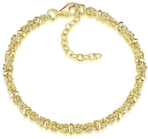 Königskette Armband 925 Silber Damen 4,5mm breit längenverstellbar 18-22cm | 8,7g schwere Armkette aus massivem Sterlingsilber rhodiniert oder vergoldet Made in Germany von MATERIA by Matthias Wagner