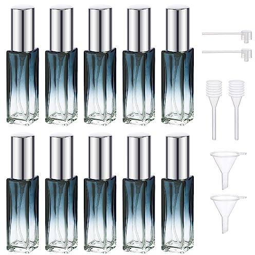 Segbeauty Nachfüllbarer Reiseduftstoff-Zerstäuber, 10 Stück 10ml Parfum Zerstäuber für Unterwegs, Parfümzerstäuber für Damen Und Herren (Blauem Farbverlauf)