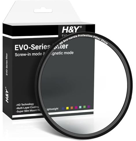 H&Y Evo Filtre UV, Filtre de Protection pour Objectif de 95 mm avec Double Fixation à vis et magnétique 2 en 1, Transmission de la lumière de 99,6%, Verre Optique HD Multicouche