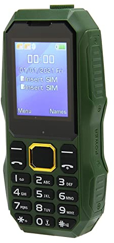 Yunseity Telefono Cellulare a Bottone Grande, Telefono Cellulare per Anziani Schermo da 1,8 Pollici Torcia a LED Multilingue Ad Alta luminosità con Cavo USB per l'uso Quotidiano (GREEN)