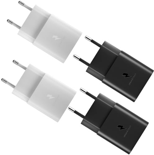 4 Stück PD15W (USB Typ-C) Schnellladegerät 2A/5V 1.67A/9V für:Samsung GalaxyS10/S9/S8/S21/S22/S23A13/A14/A15/A16/A20/A25/A34/A35/A36/A52/A53/A54/A55/A56,M43,Z Fold3,Z Flip3 5G