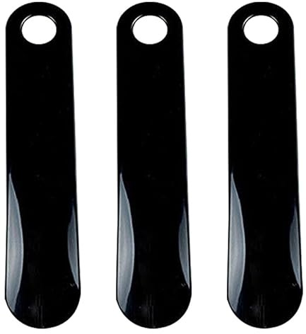 TOUKBEAU Shoe Horns, 3-Pack Flexible Strong Plastic Shoe Horn, Short Shoe Horns With Hook for Men Women Elderly Kids - 7.3 / 18.5cm