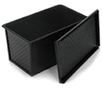 SPXTOM Scatola for Toast for Pane Ondulato, Antiaderente, Acciaio al Carbonio, Padella for Pane Pull Man con Coperchio, Stampo for Toast Bakeware, capacità di Impasto di 1 libbra, for cuocere Il Pane