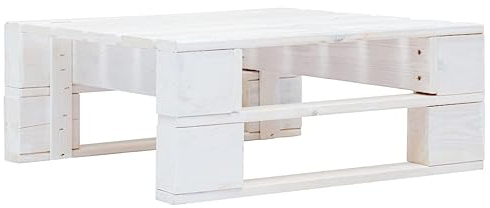 Willood Outdoor-Ottomane Paletten Holz Weiß