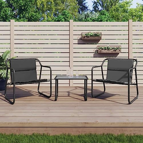 LIANGDONFC terassenmöbel außen、bistrotisch mit 2 stühlen3-tlg. Garten-Lounge-Set mit Kissen Anthrazit StahlIdeal für Terrassen, Gärten