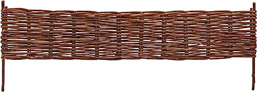 Natural Woven Willow Borders Garden Edging for Lawns, Flowerbeds & Pathways Durable & Quick installation by Garden Gear (Willow Border Twin Pack x1)
