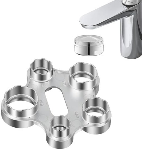 Ainiv Llave Aireador Grifo Universal, 10 en 1 Llave de Colador de Grifos | Metal Ajuste Herramienta de Atomizador Filtro Lavabo, Herramienta de Extracción para M16/M18/M20/M22/M24/M28