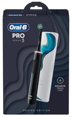 Oral-B Pro Series 3 Black Electric Toothbrush + 1 Toothbrush Head + 1 Travel Case