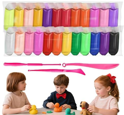 Modelliermasse Set,Ultra Leichte Modelliermasse Für Kinder | Nicht Klebende Knete Mit Farbauswahl Für Kreativprojekte Zu Hause & In Der Schule