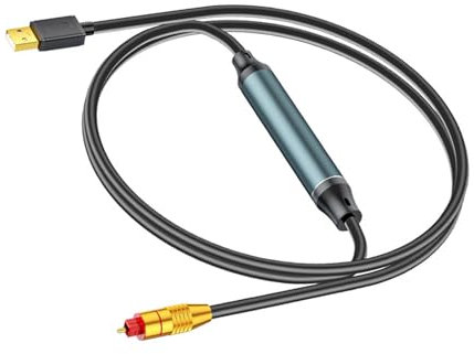 KHZen USB A To Fiber Optics Sound SPDIF Port Connection Converters Cable For Laptop Connection With Stable Signals Transmission