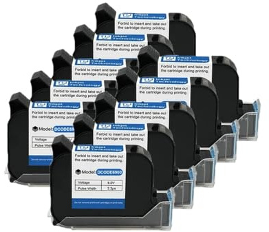 KRLAZdN Cartouche d'imprimante à Jet d'encre Portable, séchage Rapide, solvant à Eau, Encre Noire 6900, Compatible avec TIJ en Ligne économique de 12.7mm(10PCS)