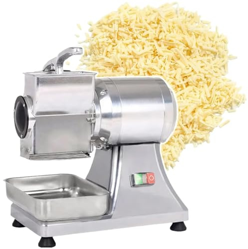 Rallador de queso eléctrico comercial de acero inoxidable, alta potencia de 0,75 HP/550 W para una molienda eficiente de 88 libras/hora, ideal para preparar mantequilla de queso y salvado de pan