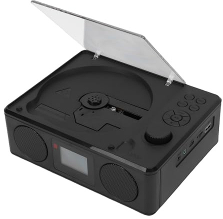 VBESTLIFE Lecteur de CD Bluetooth avec écran LCD, Boombox Rétro Vintage avec Minuterie et Télécommande, Idéal pour la Décoration Intérieure et Les Amateurs de Musique