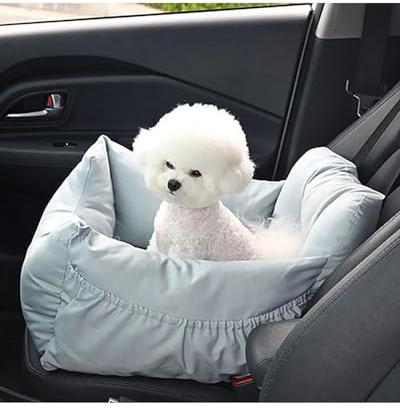 YHNNH Hundeautositz, Kleiner und mittelgroßer Hund, Teddy-Hundezwinger, Winter, um warm zu bleiben, EIN Nest aus doppelt verwendbarem Haustierauto zerlegen waschen(Lights Blue,60x50x36)