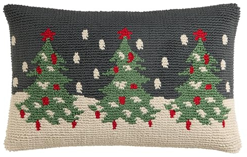 TOM TAILOR Weihnachtskissen grün – Kissenbezug Weihnachten – Weihnachtsbaum Motiv – – Sofakissen für Weihnachten – Deko Kissenhülle 30x50 kuschelig, weich, für Sofa & als Geschenkidee