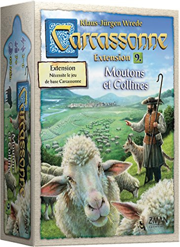 Z-Man Games Carcassonne Erweiterung, 9 Schafe und Hügel, Gesellschaftsspiel, ab 7 Jahren, für 2 bis 6 Spieler, 40 Minuten
