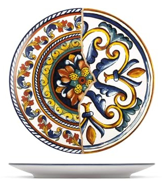 H&H positano set de 6 assiettes plates, grès, cm26