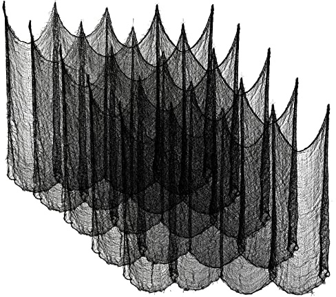 Atoke Lot de 5 Tissu Décoratif pour Halloween,182CMx76CM,Halloween Chiffon Effrayant Gaze pour Halloween Décoration, Spooky Maisons Hantées