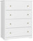 HOCSOK Cassettiera, Comodino Camera da Letto a 4 Cassetti, Mobiletto Multiuso Design Moderno in legno, Mobiletto per Camera da Letto, Corridoio, Soggiorno, Bianco, 74 x 40 x 94 cm