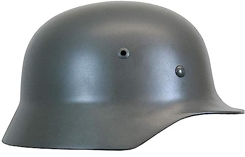 WW2 Helm, WW2 Deutscher M35 Stahlhelm, WWII Schutzhelm Hochfester Stahl Weltkrieg 2 Helm mit Lederfutter, Widerstandsfähiger Militär-Kampfhelm Deutsch