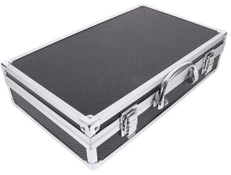 VICASKY Maletín Portátil de Aleación de Aluminio para Almacenamiento de Micrófonos de Mano Estructura Multi Ranura para 2 Micrófonos Adecuado para Sala de Karaoke