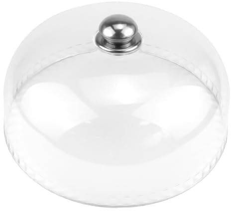 DOERDO DD10Inch Round Cake Dome Cover | Clear, Acrylic, Cheese Cloche Dome, For Dessert Display, 26.5x13.5cm