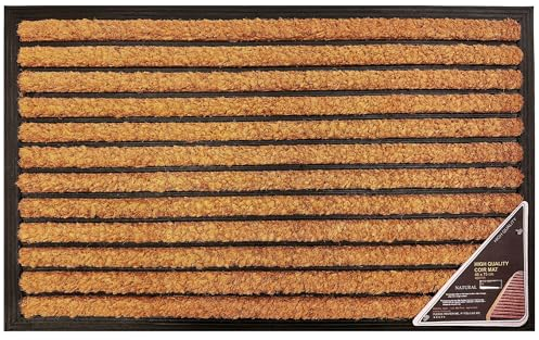 LSC Bliss Coir Door Mat Heavy Duty Floor Mat Non Slip Indoor Outdoor Mat Machine Washable Doormats Shoe Scrapper Removes Grass & Dirt for Front Door, Patio & Entrance (pack of 1) 45 x 75 cm