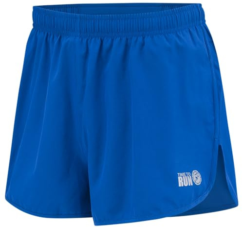Time To Run Shorts De Course, De Gymnastique Et D'entraînement pour Hommes -Léger avec doublure à séchage rapide et Téléphone Mobile Poche Zippée XL Barents Bleu