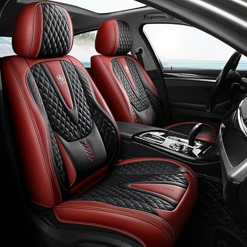 CSYKKL Autositzbezüge Set Leder für BMW 4 Series F36 Gran Coupe 2014-2021,Allwetter Atmungsaktives Wasserdichter Sitzbezüge,Komfortabler VerschleißFest Sitz Zubehör,C/Wine Red Black